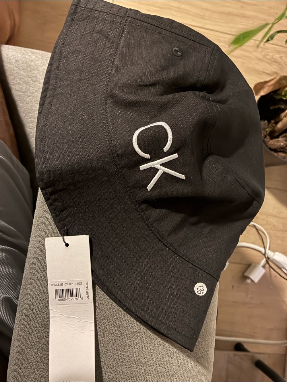 New Calvin Klein Black Bucket Hat with CK Logo